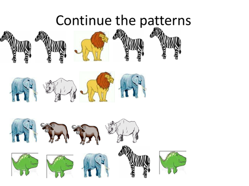 African animals repeating pattern