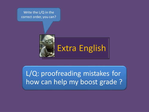 PROOFREADING FOR MISTAKES; KS3 spelling