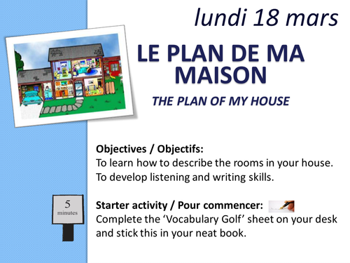 KS3 French - describe rooms in a house, vocab