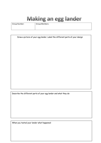 Making egg landers to look at air resistance | Teaching Resources