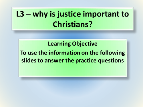 why is justice important to Christians | Teaching Resources