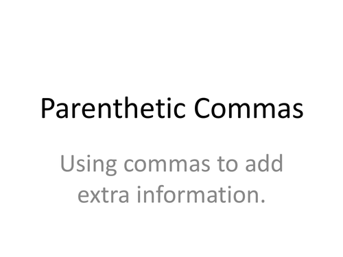 Parenthetic Commas