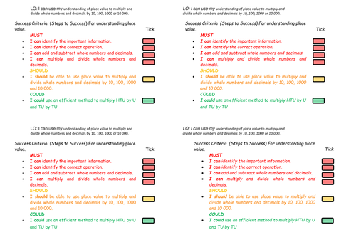 Place Value - understanding number 10, 100, 1000