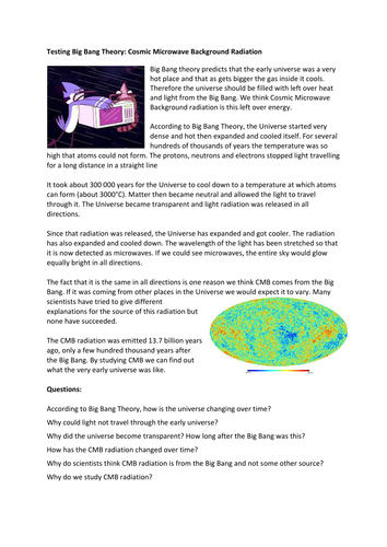 Comsic Microwave Background CMB Worksheet