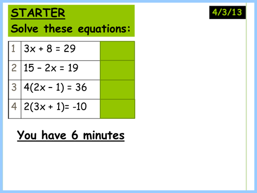 Unknown on both sides with balance method