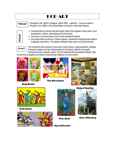 pop-art-teaching-resources