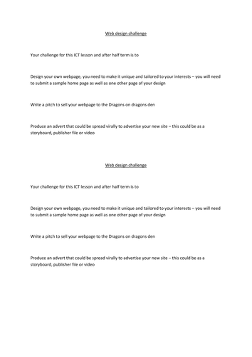 Web design challenge