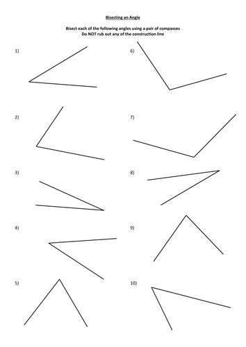 Bisecting an Angle worksheet | Teaching Resources