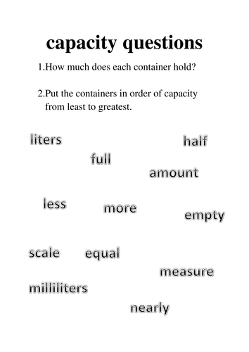 Resources to support practical capacity