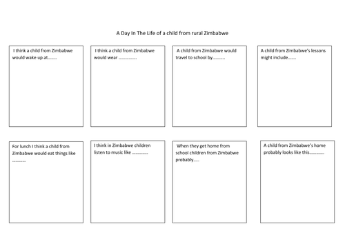 Comparing life to child in zimbabwe