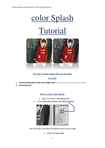 Photoshop CS4 Tutorial - Color Splash