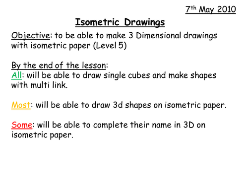 Isometric Drawing Grade E Level 5