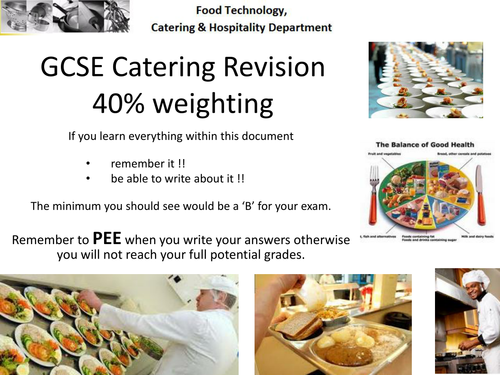 wjec hospitality and catering coursework specification