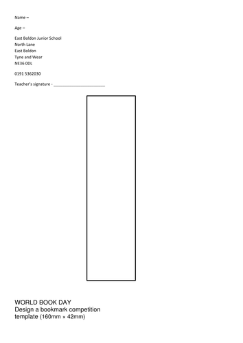 world book day design a bookmark template by dav1970