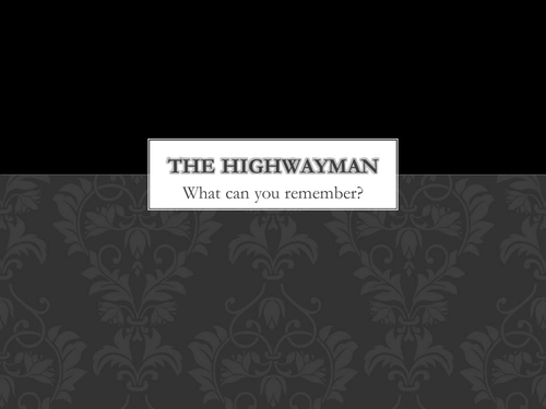 the-highwayman-initial-quiz-teaching-resources