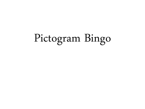 Pictogram Bingo