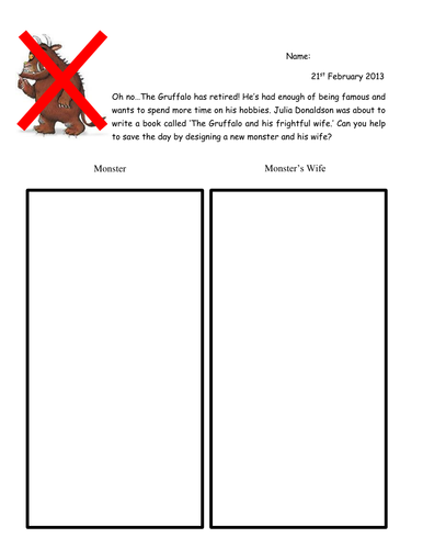 Replace the Gruffalo with your own monster