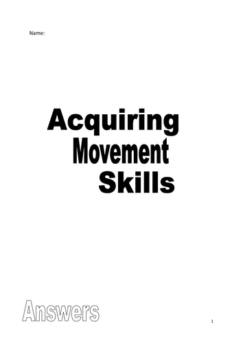 OCR AS Acquiring movement skills