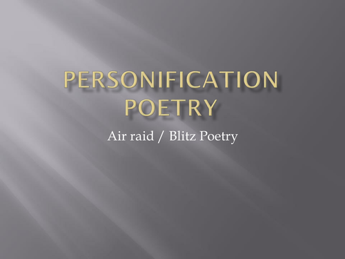personification poetry about air raids