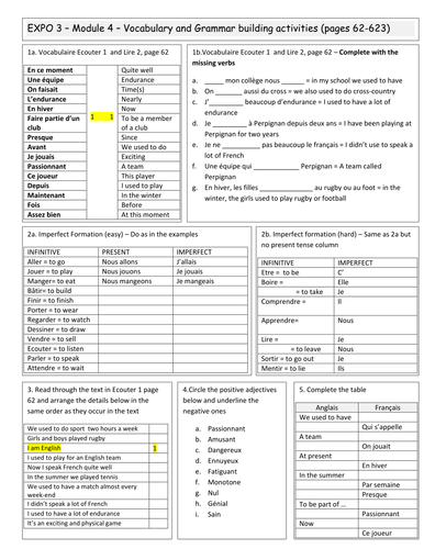 Expo3, Module 4, vocabulary builder
