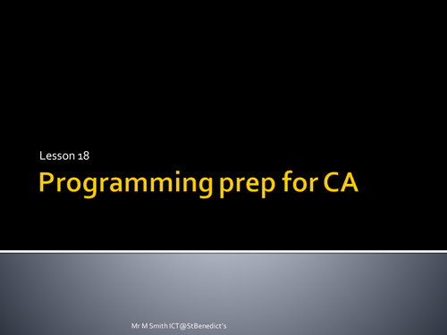 GCSE Computing - Lesson 18
