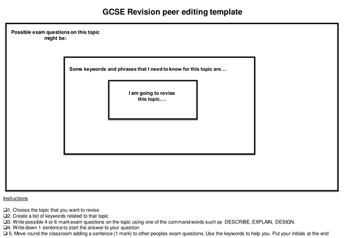 Peer editing templates useful for building on AFL