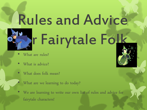 FAIRY TALES - KS2 -rules and advice