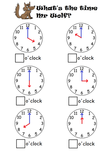 Telling the time to o'clock/half past | Teaching Resources