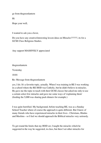 Miracles - GCSE RE