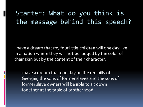 What was the message of MLK?