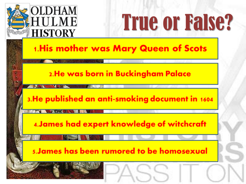 History Taster lesson - James I - The wisest fool?