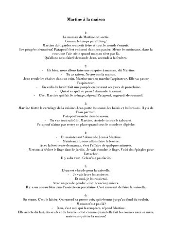 Martine à la maison - helping at home