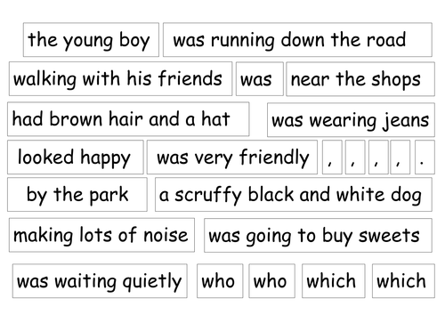 Subordinate Clause Sentence Builder