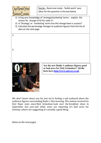 Changes of market share at radio 1