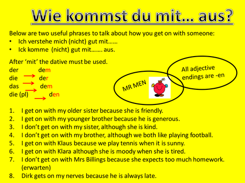 Wie kommst du mit der Familie aus?