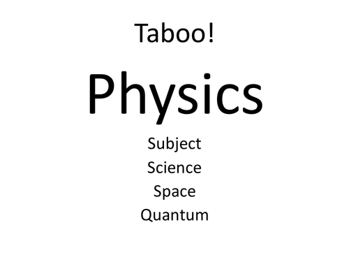 Mechanics Taboo KS5