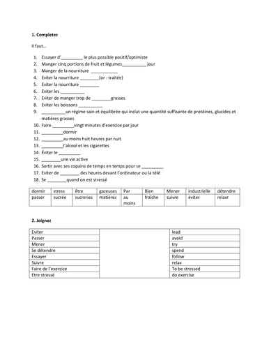 Health - writing task,vocab-builders,hotpotato