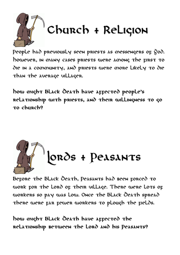 Black Death Consequence Prompt Cards