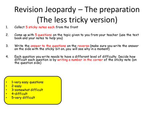 Revision Jeopardy