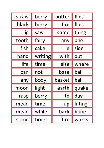Compound Words - fun activity by JimMcNeill - Teaching Resources - TES