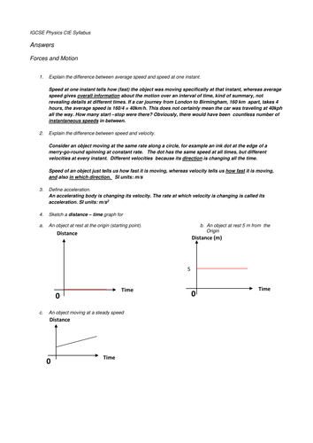 IGCSE Forces & Motion  Questions with Answers