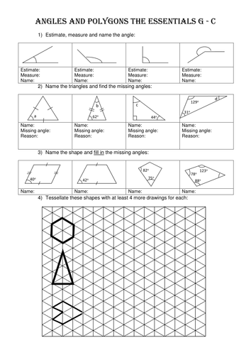 Angles and Polygons Essentials grade G-C