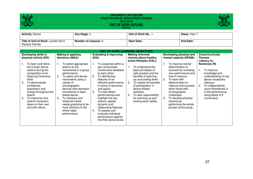 KS3 Dance - London 2012 Olympics UOW