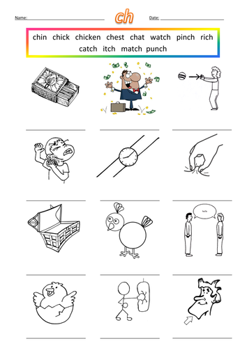 First ch Words Worksheet ch