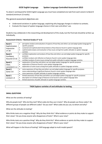 Spoken Language AQA 2013 Booklet