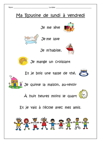 Ma routine du lundi au vendredi (song)
