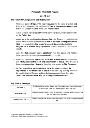 Good & Evil: The Fall of Man