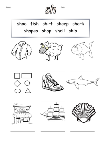 First sh Words Worksheet sh