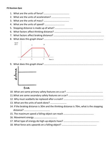 P3 - Forces for transport QQT and questions