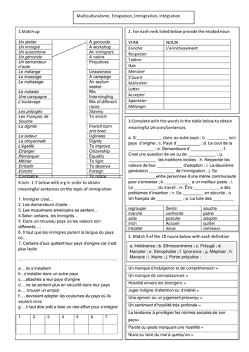 Vocab builder on immigration, migration, etc.
